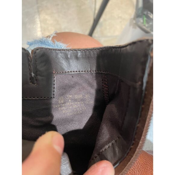 Franco Sarto Womens Brown Ankle Boots With Black Strap & Gold Zipper Size 6M - Picture 9 of 16